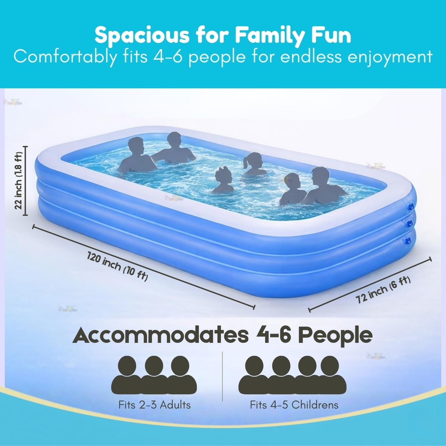 Toy Imagine 𝟏𝟎 𝐅𝐭 Big Inflatable Swimming Pool